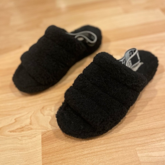 UGG Fluff Yeah Slides - Women’s 10 - Black - Picture 4 of 5